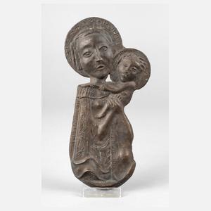 Otto Coester, Bronzeplakette Heilige Maria mit dem Kind
