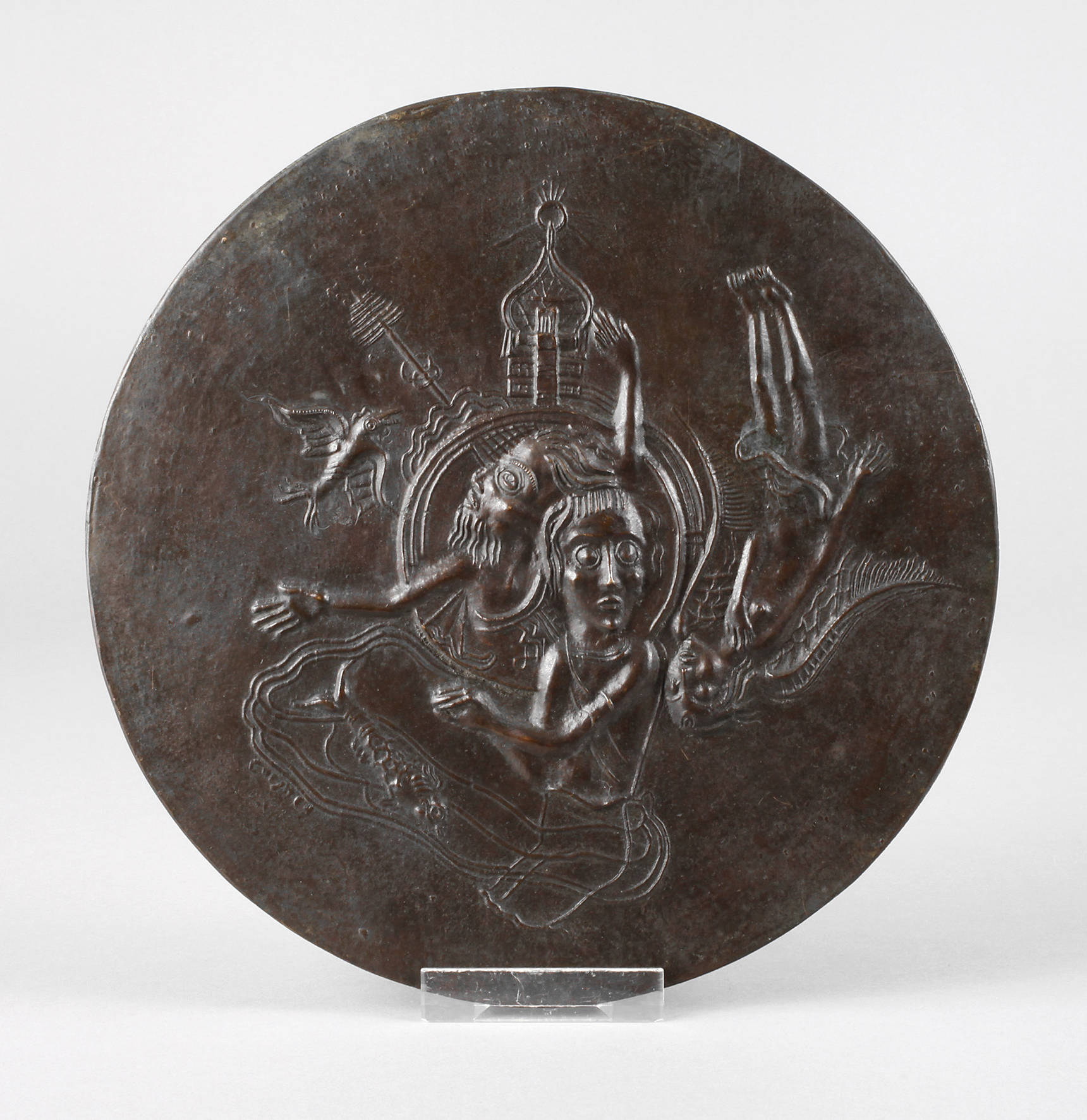 Otto Coester, große religiöse Bronzeplakette