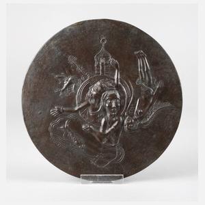 Otto Coester, große religiöse Bronzeplakette