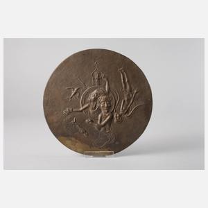 Otto Coester, große religiöse Bronzeplakette