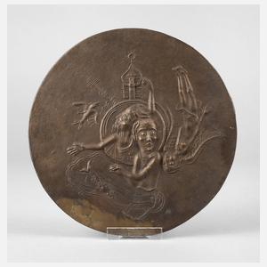 Otto Coester, große religiöse Bronzeplakette