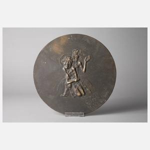 Otto Coester, große religiöse Bronzeplakette