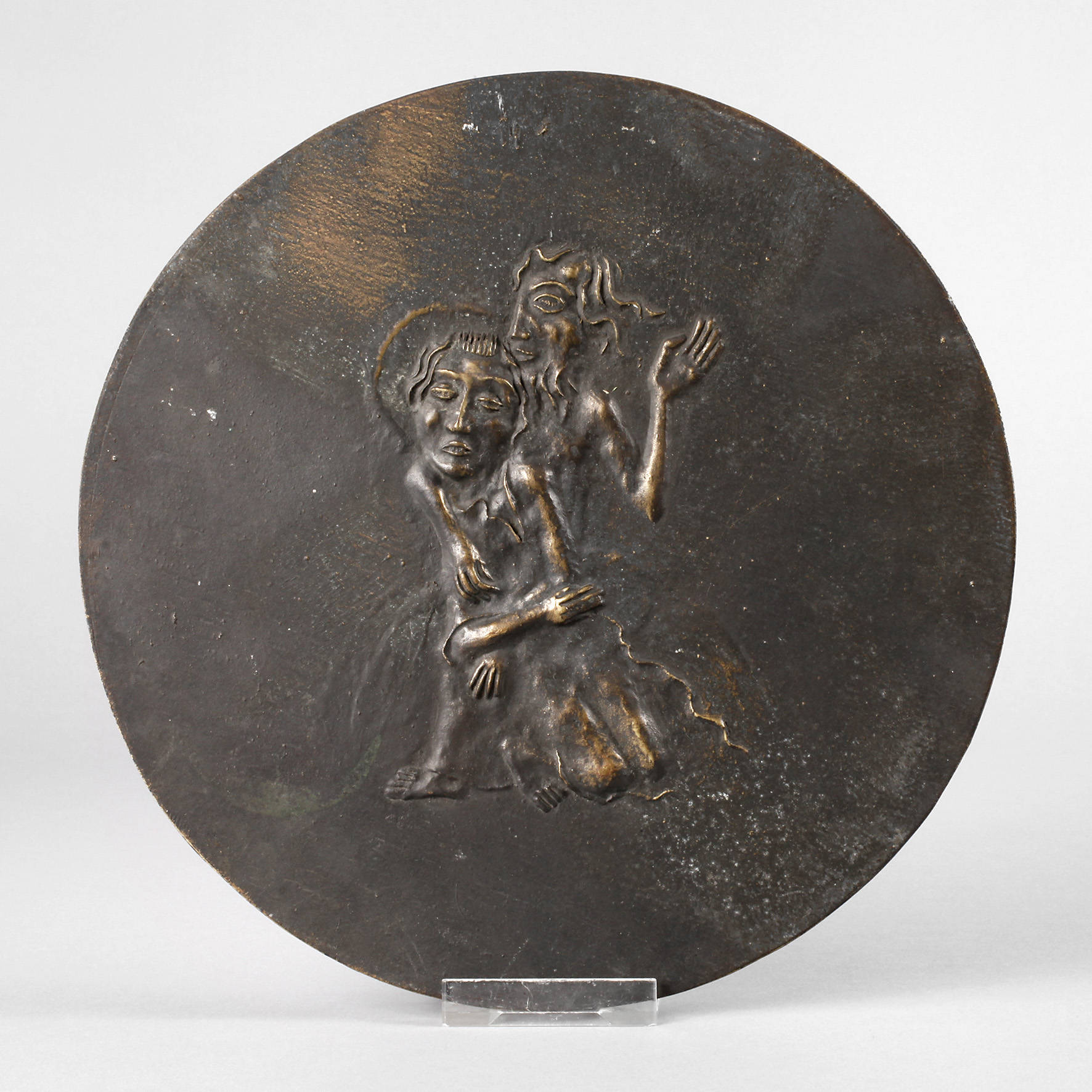 Otto Coester, große religiöse Bronzeplakette