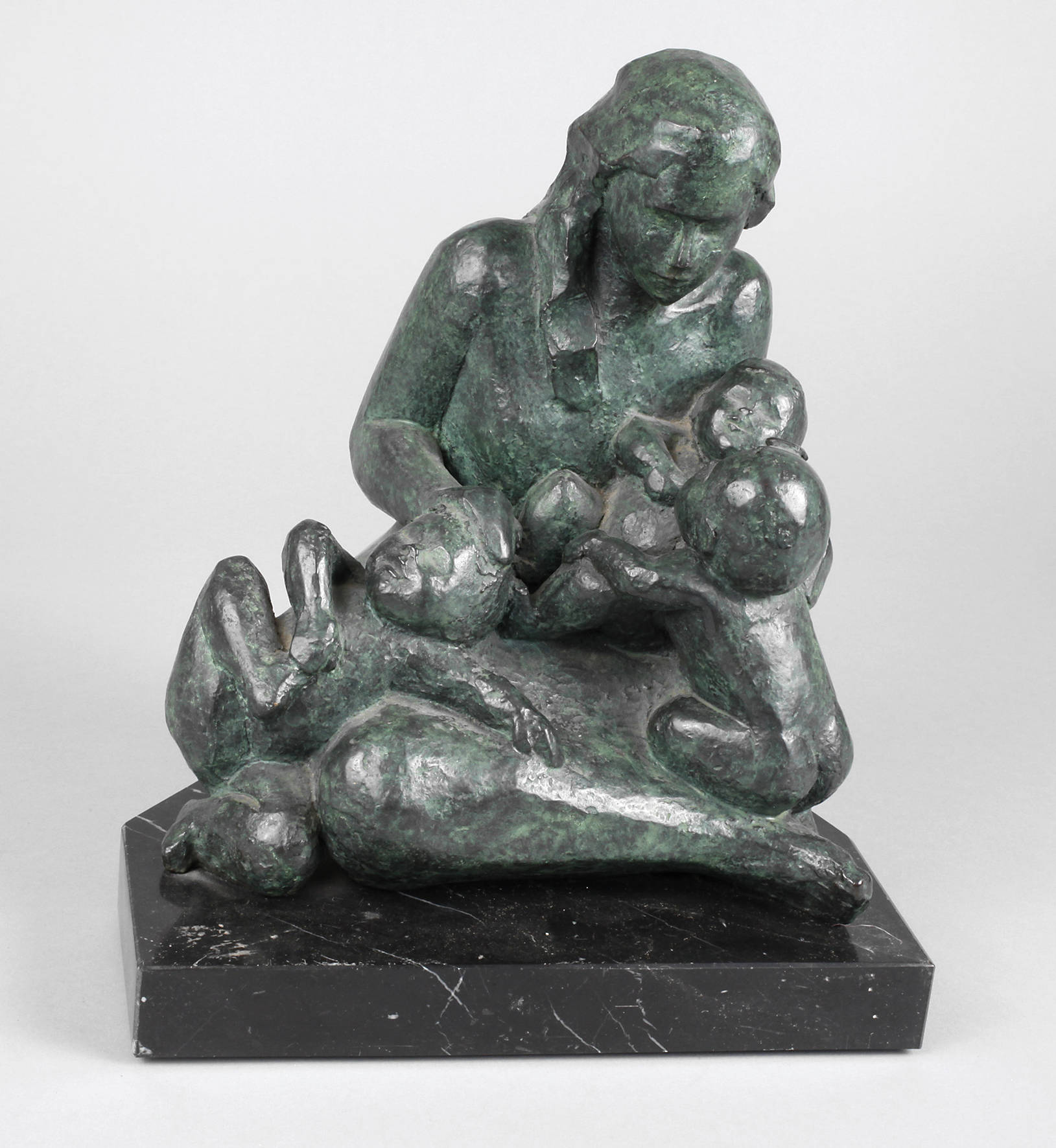 Joan Ramon Garcia i Castejón attr., Mutter mit zwei Kindern