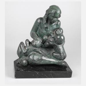 Joan Ramon Garcia i Castejón attr., Mutter mit zwei Kindern