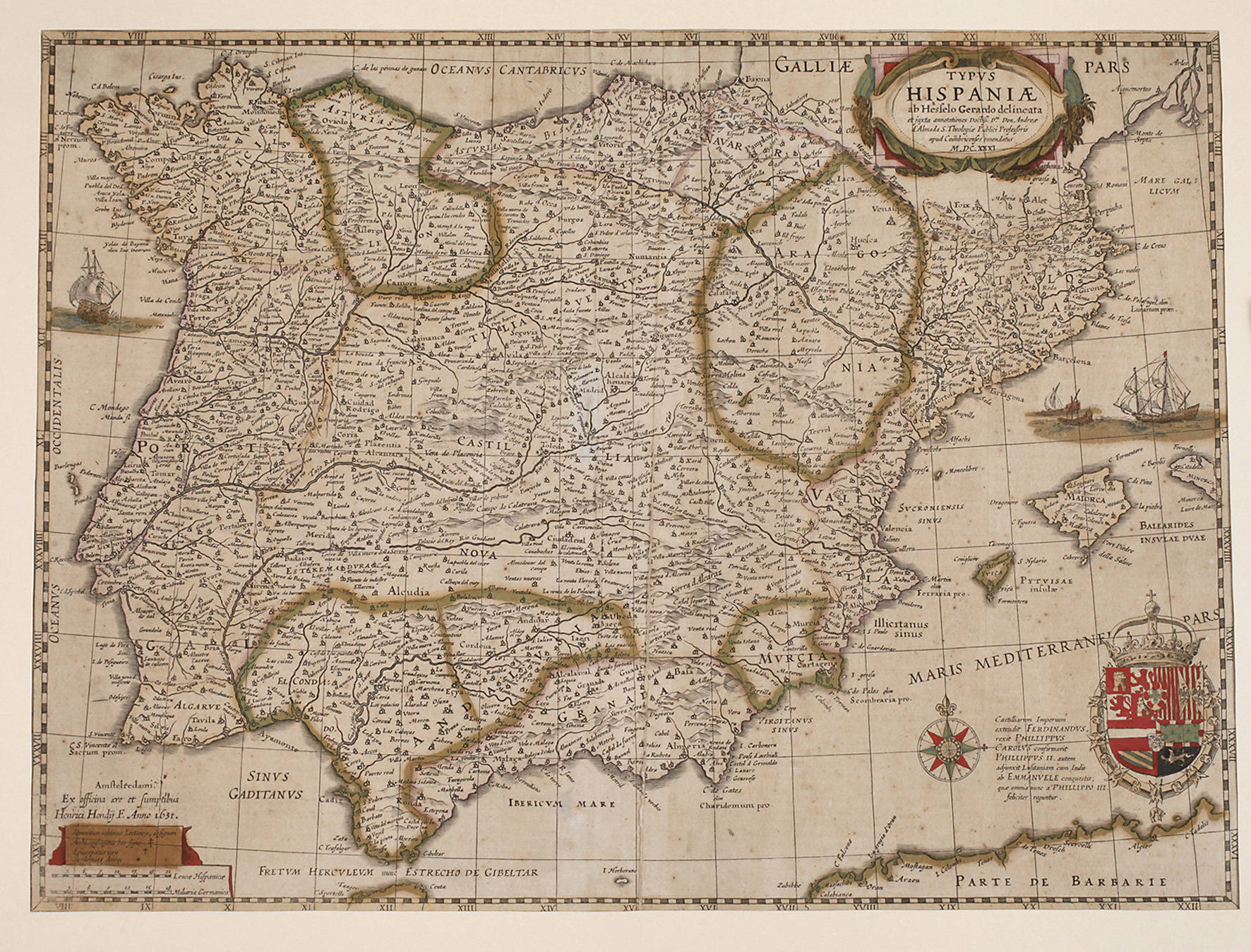 Henricus Hondius, Historische Karte Spanien