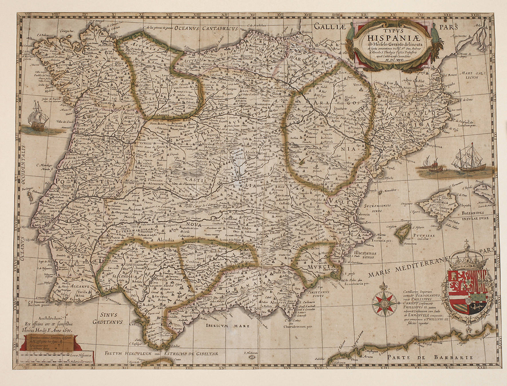 Henricus Hondius, Historische Karte Spanien
