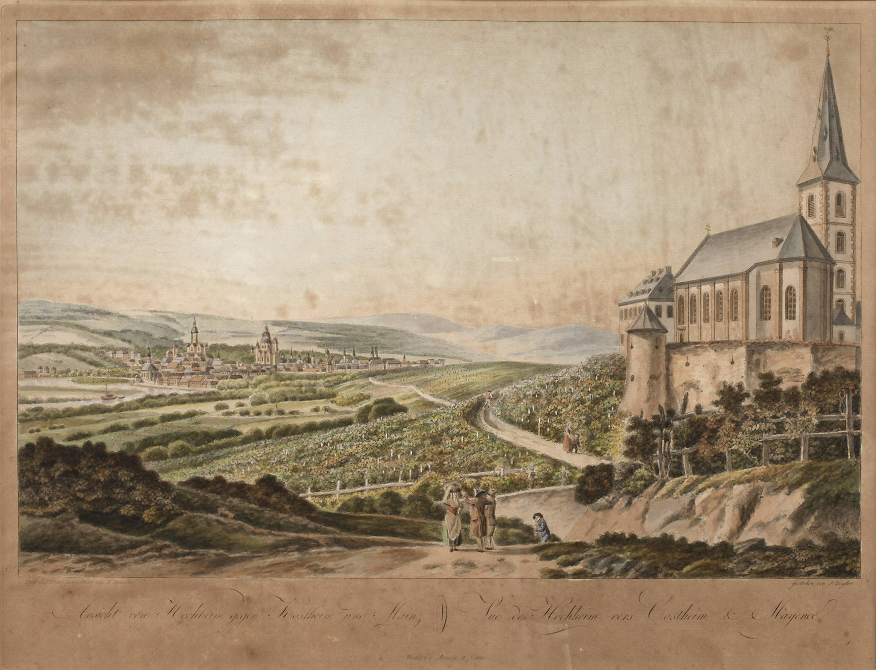 Johann Ziegler, Ansicht von Hochheim gegen Kostheim und Mainz