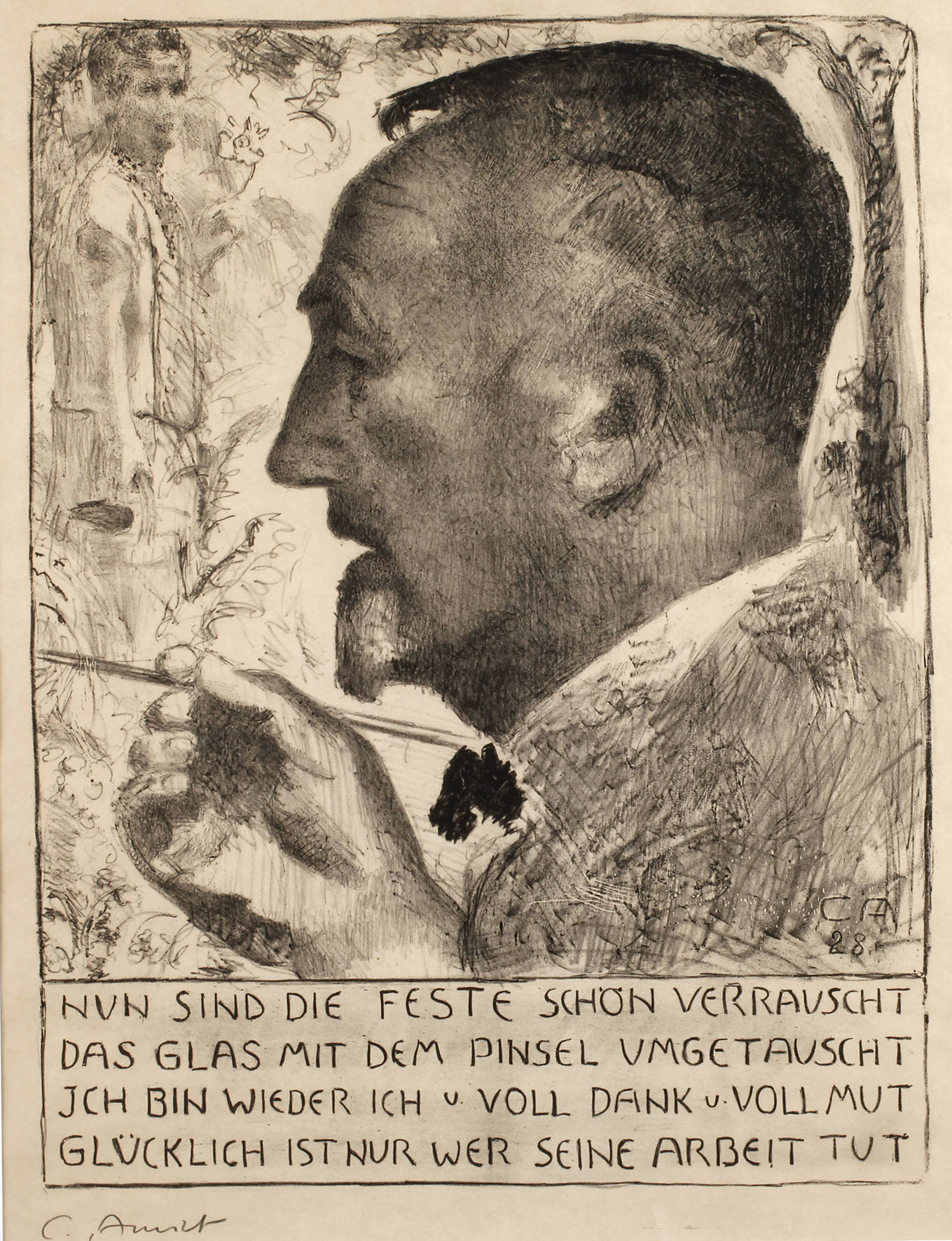 Cuno Amiet, Selbstbildnis im Profil