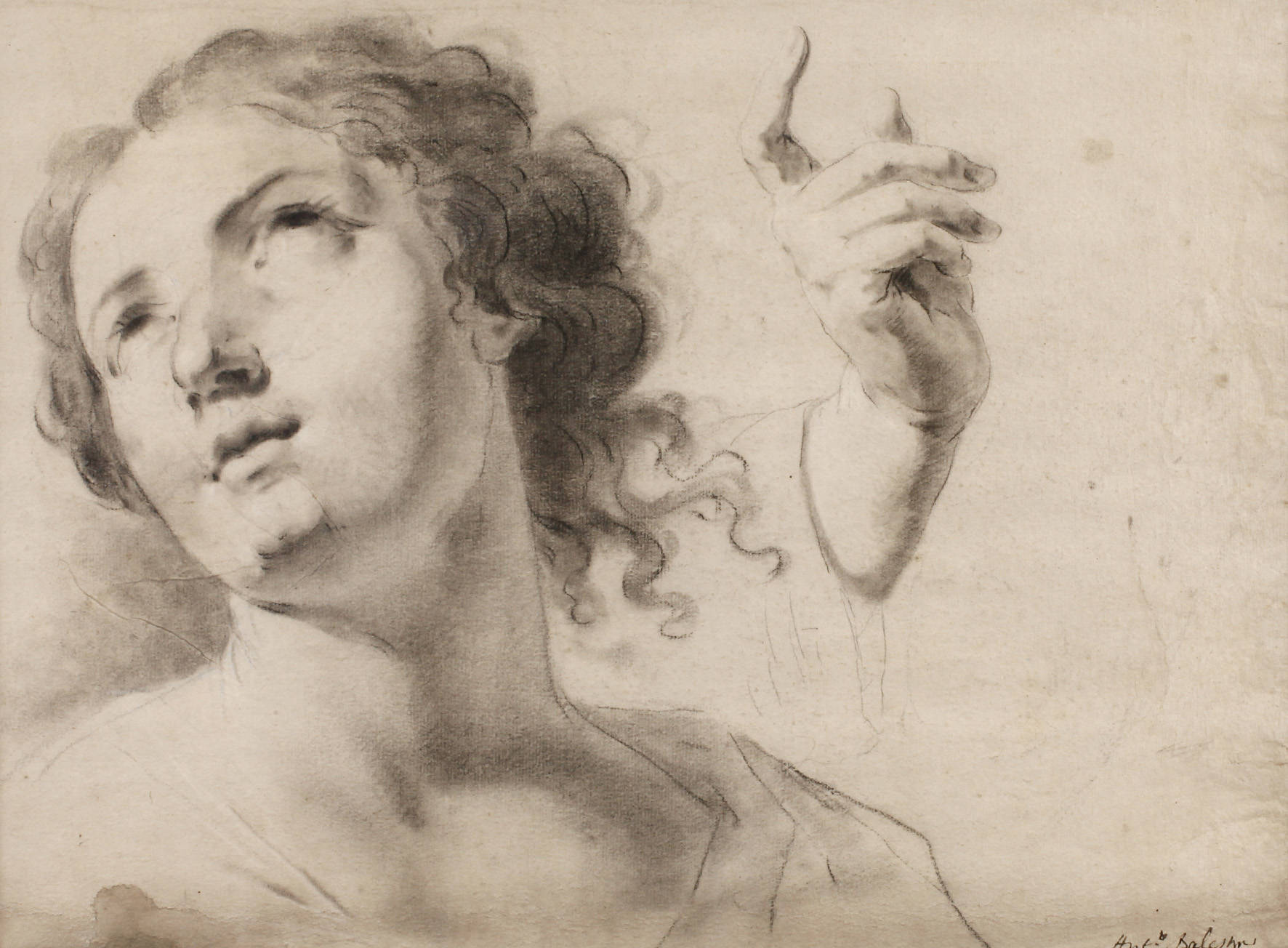 Antonio Balestra, attr., Weibliche Kopfstudie