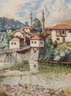 Joh. Pechhacker, Bosnisches Dorf am Fluss