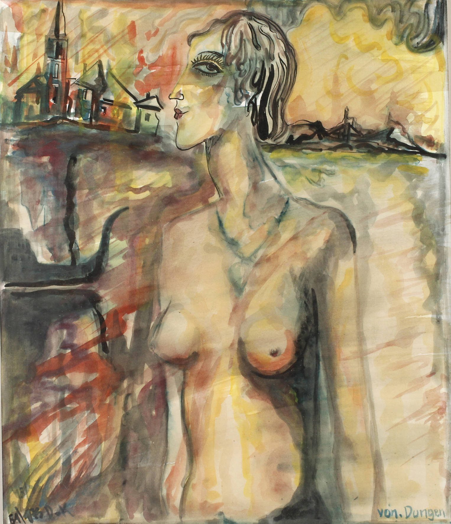 von Dungen, Damenakt vor Stadtlandschaft
