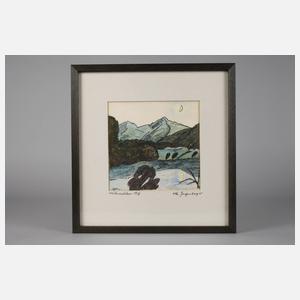 Otto Geigenberger, Berglandschaft mit Mond