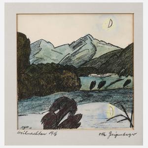 Otto Geigenberger, Berglandschaft mit Mond