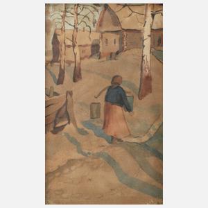 Isaak Iljitsch Lewitan, attr., Russische Dorflandschaft