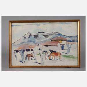 Helmuth Macke, Pferde auf der Koppel