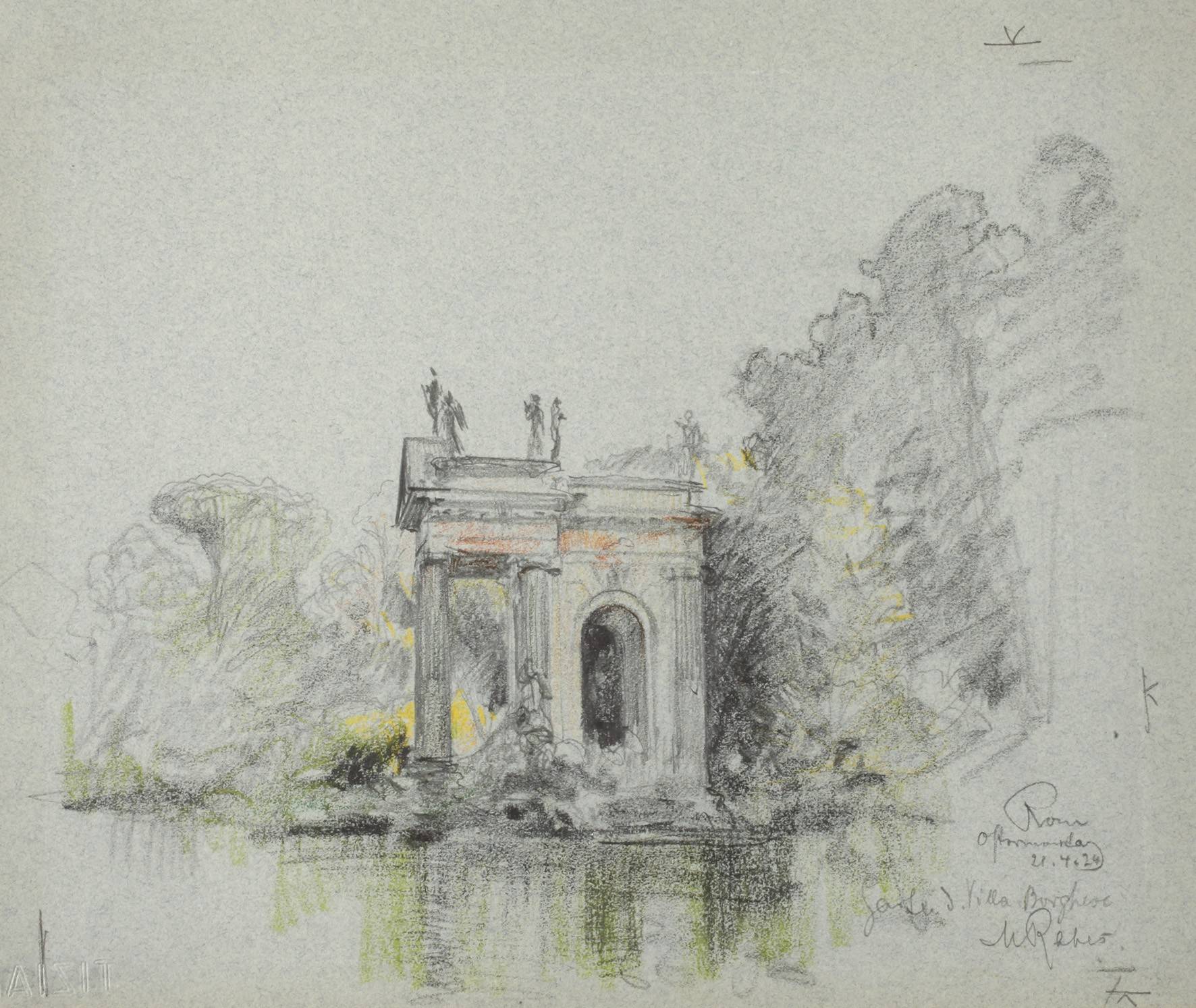 Prof. Max Friedrich Rabes, ”Garten der Villa Borghese”
