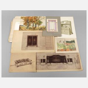 Konvolut Möbelentwürfe