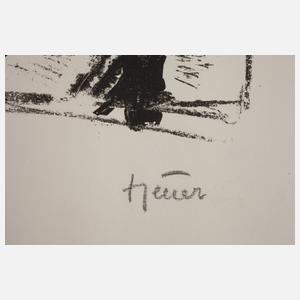 Joachim Heuer, Interieur mit Frau und Vogel