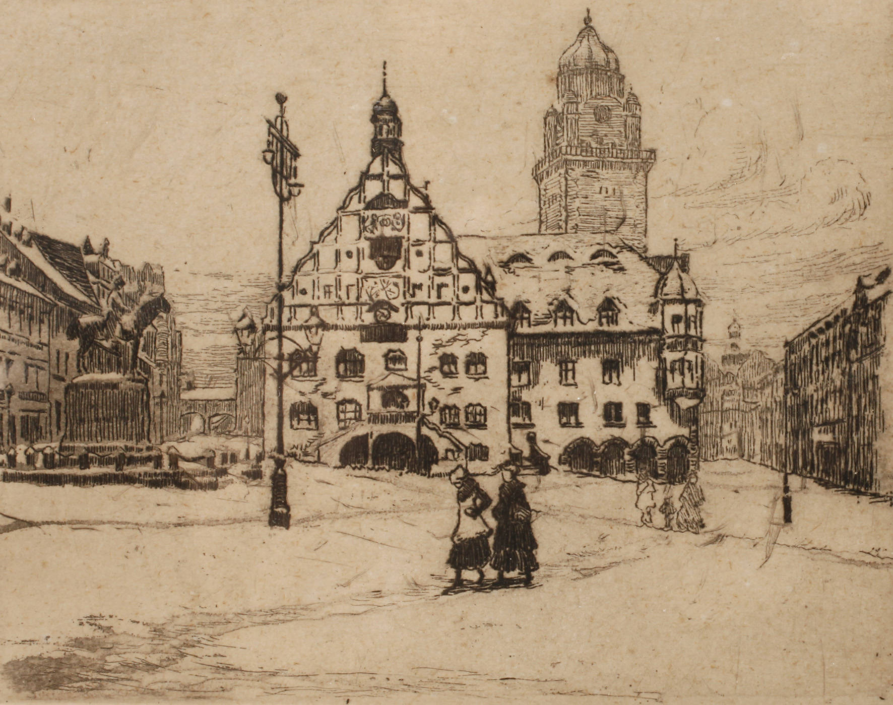 Rudolf Poeschmann, Marktplatz von Plauen im Winter