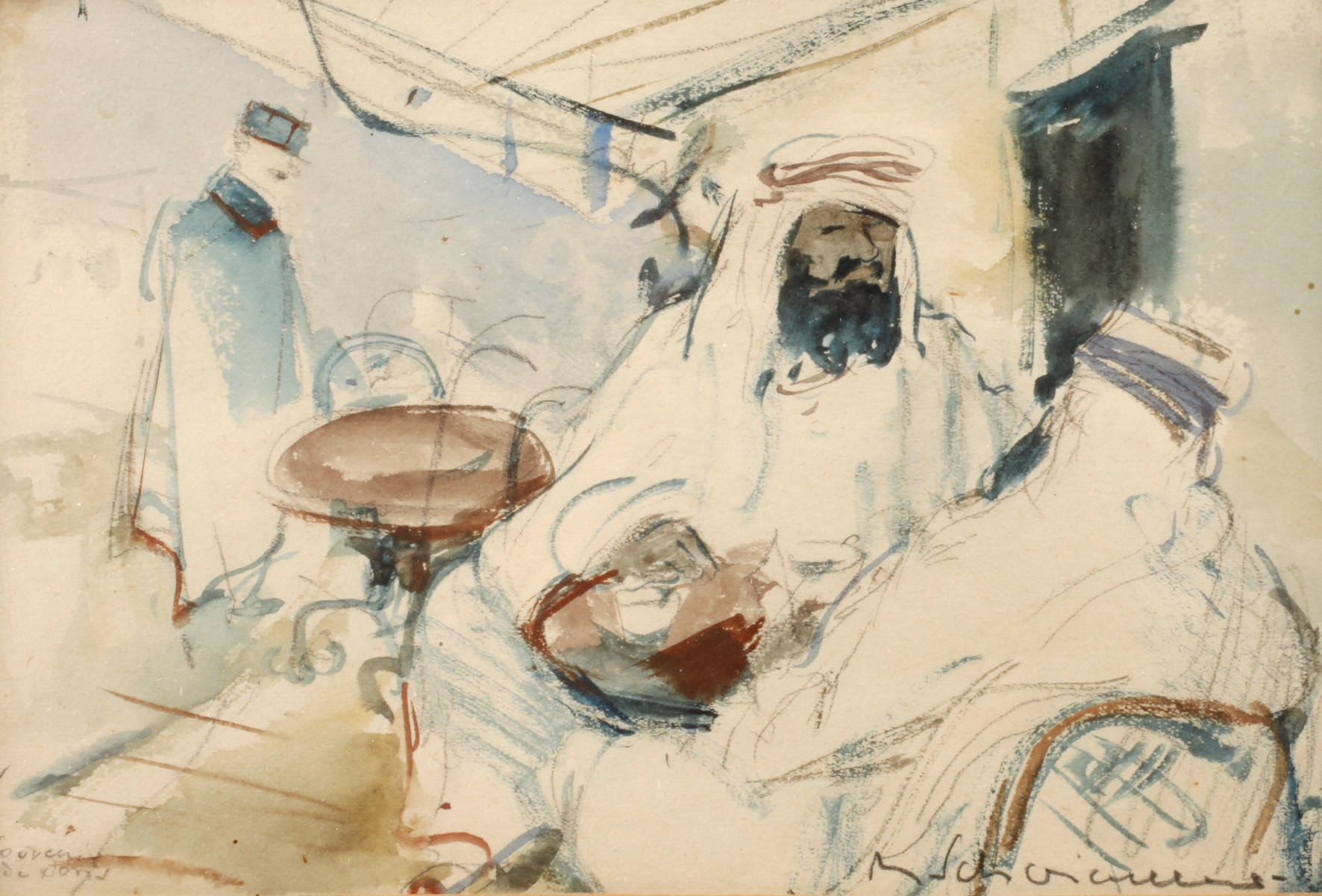 Prof. Max Schwimmer, Araber im Café