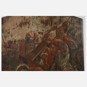 Jesus fällt unter dem Kreuz