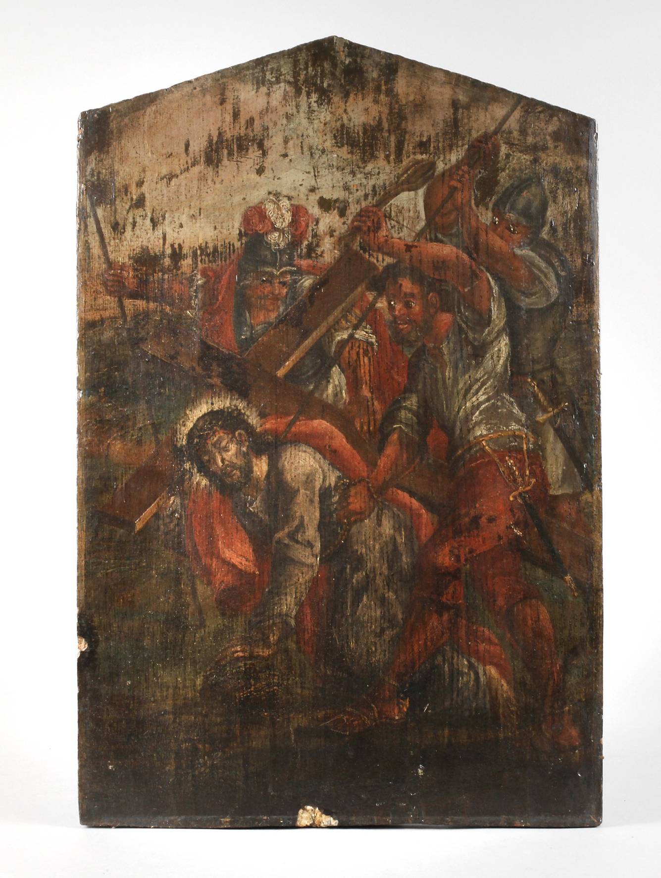 Jesus fällt unter dem Kreuz