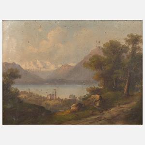 Hubert Sattler, attr., Partie in den Alpen