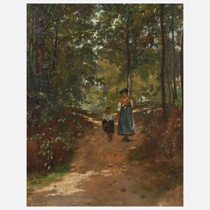 Prof. Ferdinand Schauss, Mutter mit Kind im Wald