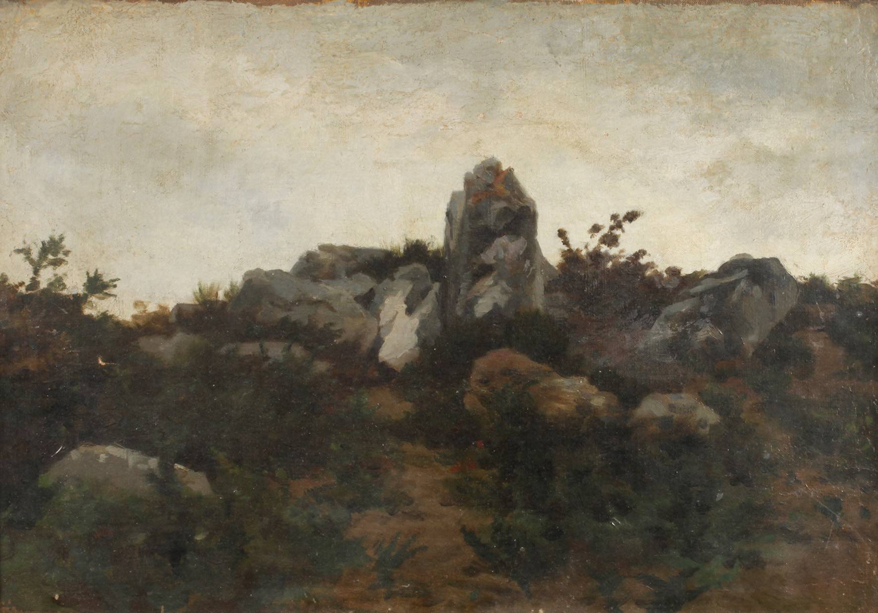 Alexandre Ségé, attr., Felsen in der Dämmerung