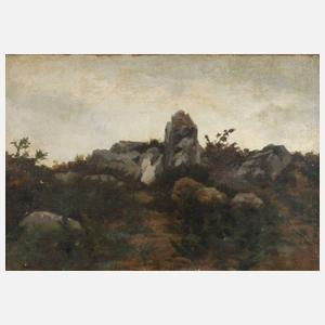 Alexandre Ségé, attr., Felsen in der Dämmerung