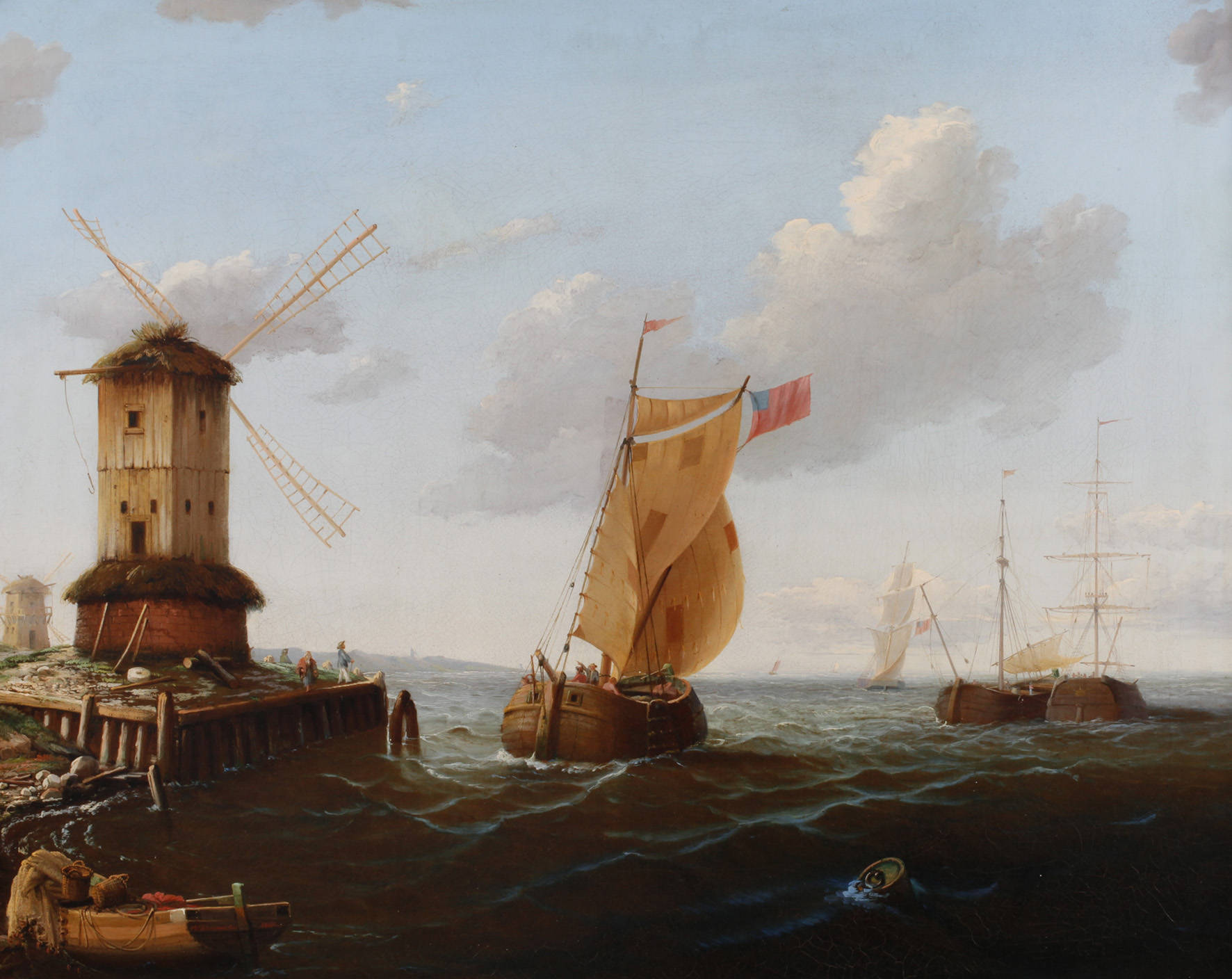 M. Werkmeister, Segelschiffe an der Küste