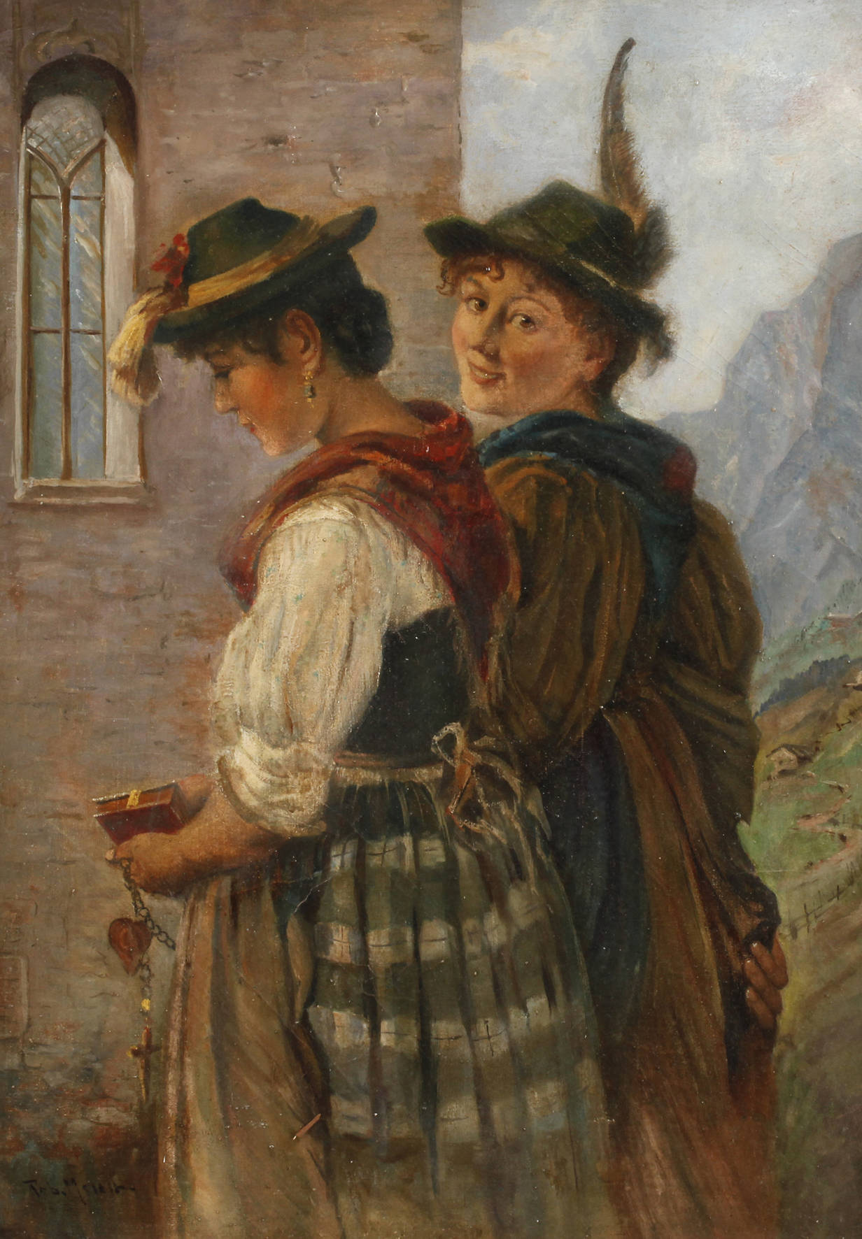 Kirchgang in den Alpen