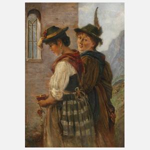 Kirchgang in den Alpen