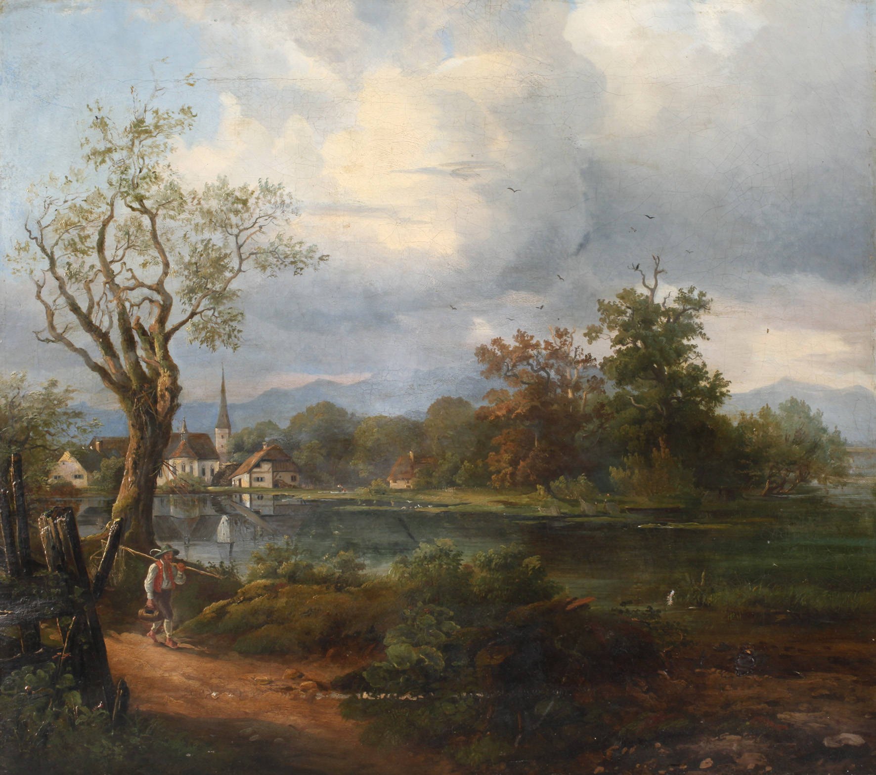 Alpenländische Flusslandschaft