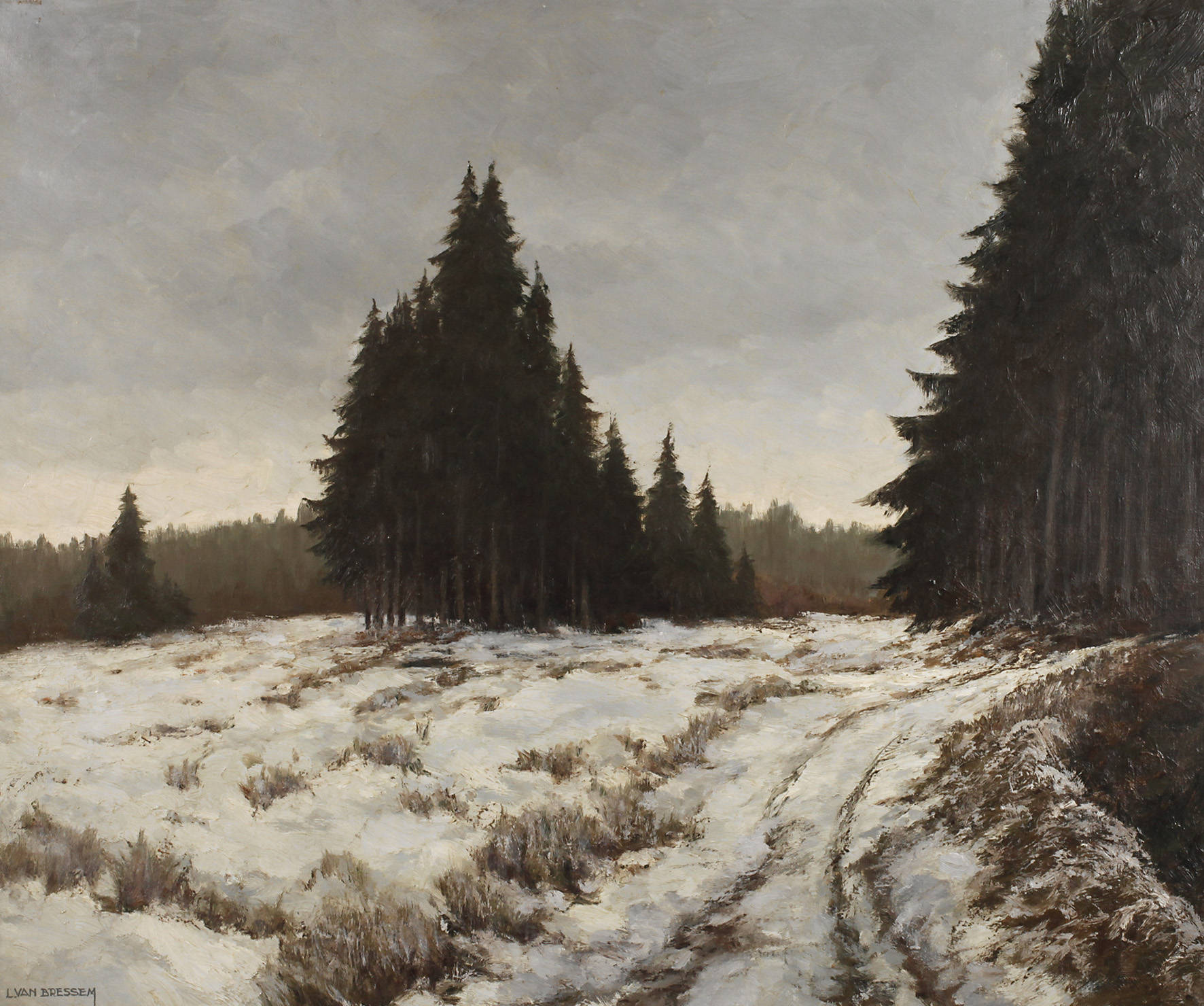 Louis van Bressem, Hochebene im Schnee