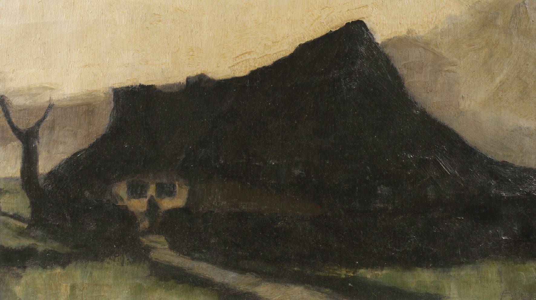 A. Debie, Hütte im Moor