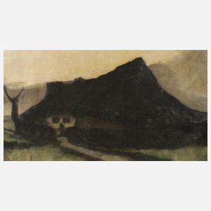 A. Debie, Hütte im Moor