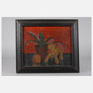 Heinrich Herrmann, Stillleben vor rotem Grund