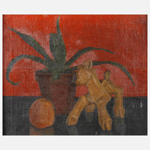 Heinrich Herrmann, Stillleben vor rotem Grund