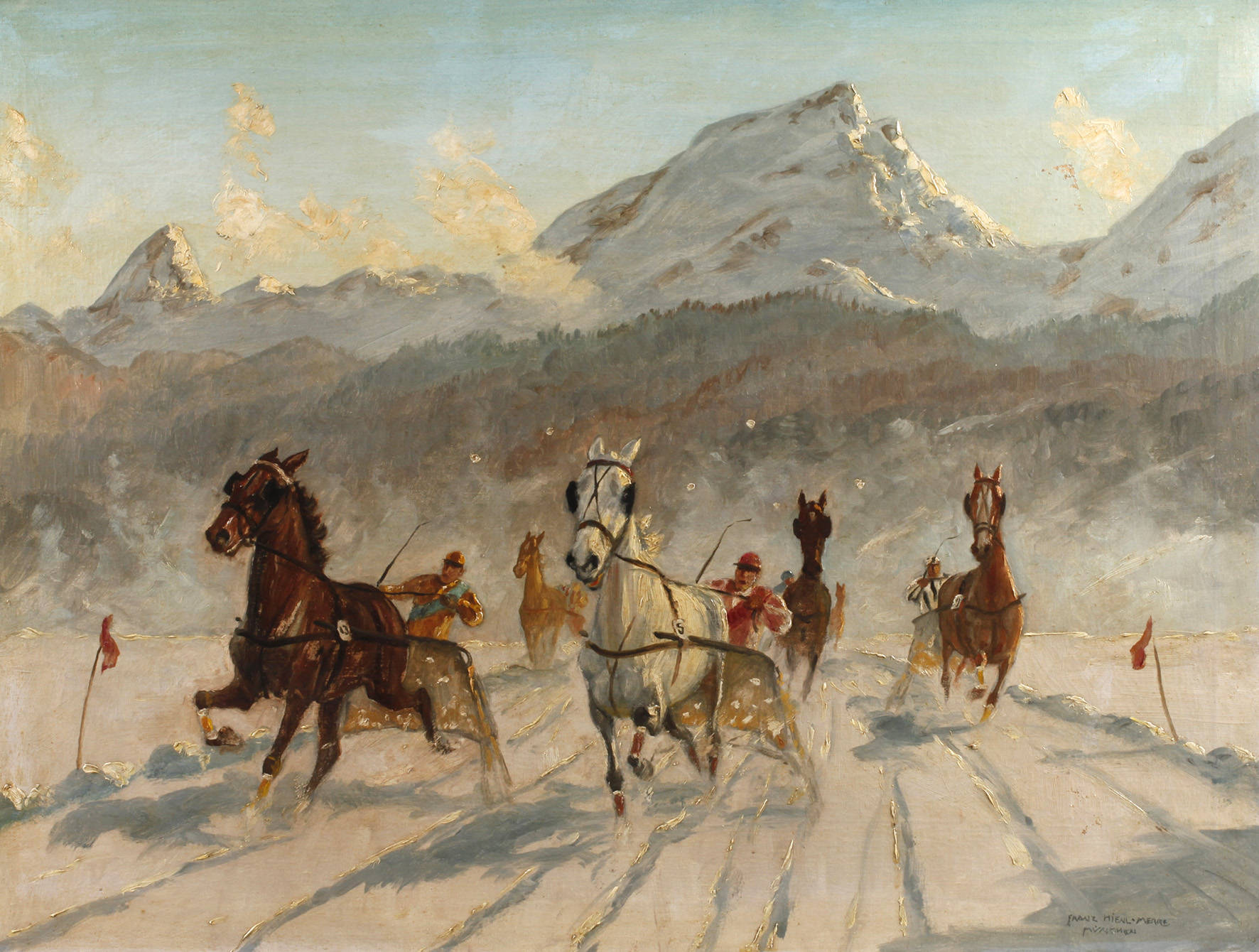 Franz Hienl-Merre, Winterliches Trabrennen in St. Moritz