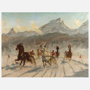 Franz Hienl-Merre, Winterliches Trabrennen in St. Moritz