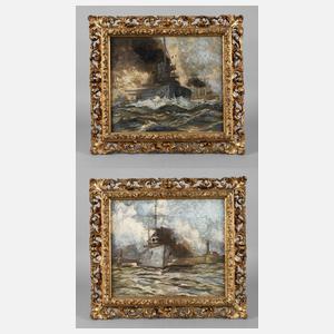 K. Köppel, Paar Gemälde Deutsche Kriegsmarine
