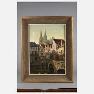 Prof. Otto Möller, Chartres mit Blick zur Kathedrale