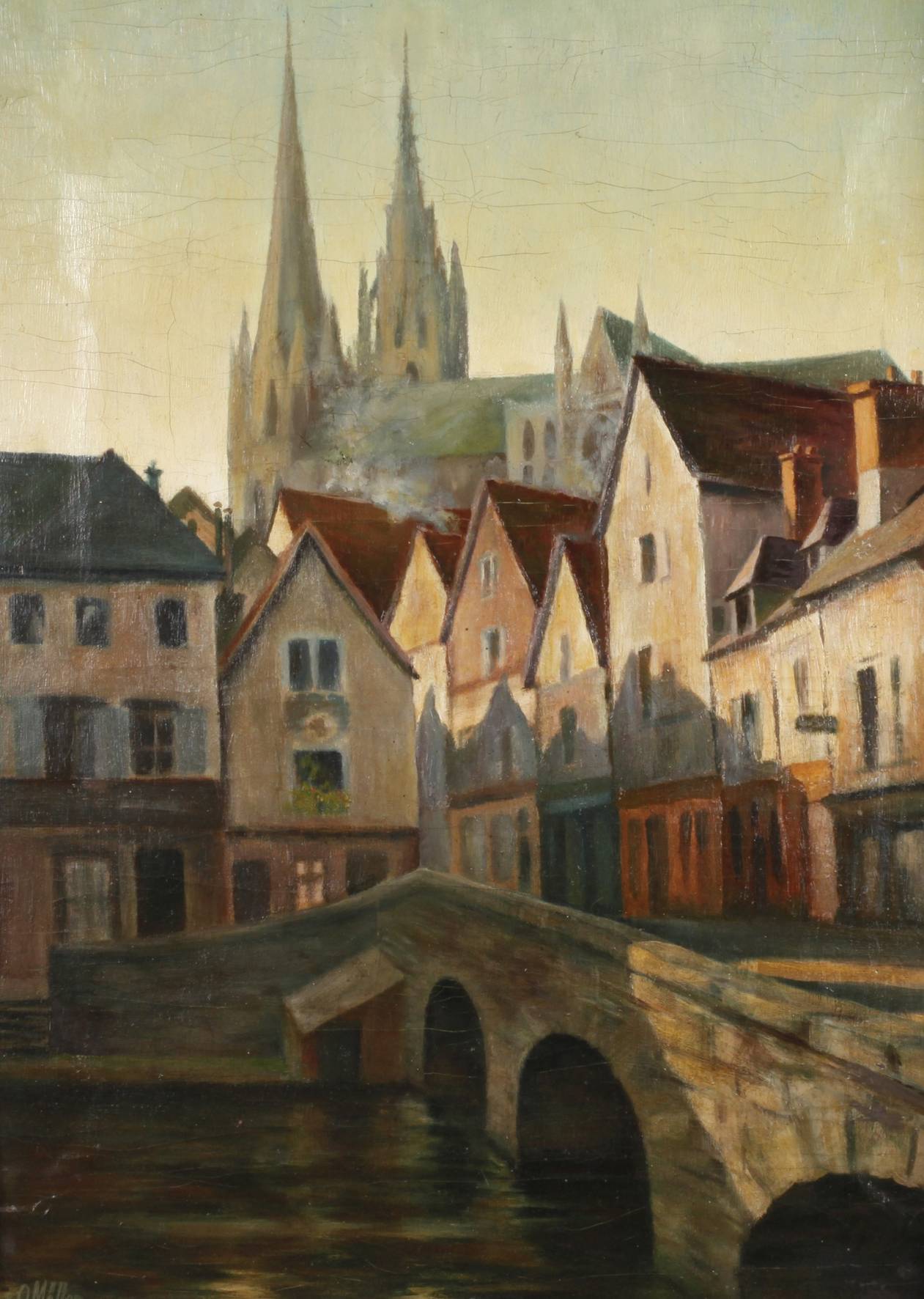 Prof. Otto Möller, Chartres mit Blick zur Kathedrale