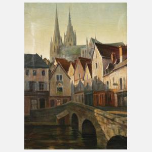 Prof. Otto Möller, Chartres mit Blick zur Kathedrale