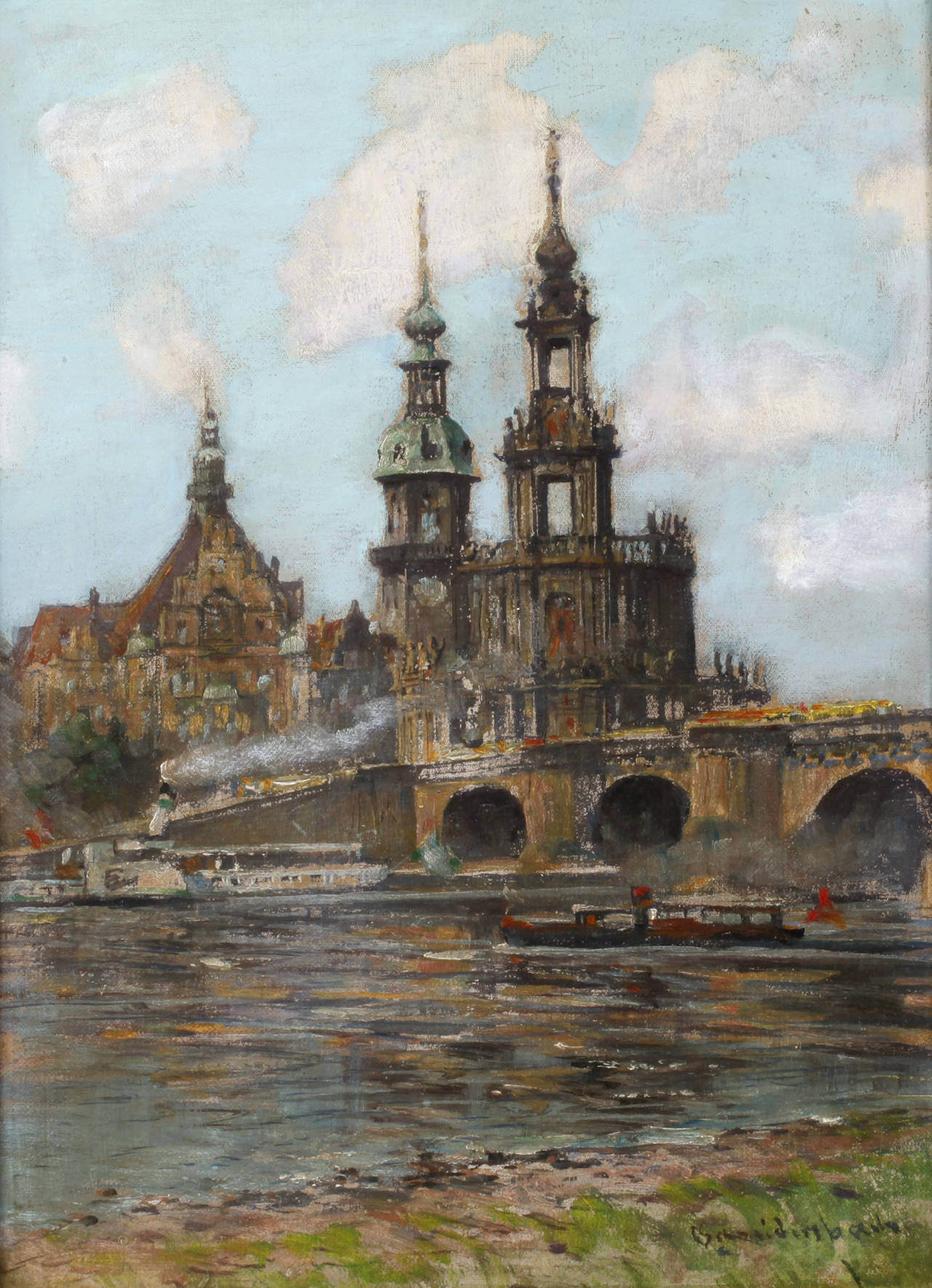 Schneidenbach, Am Elbufer in Dresden