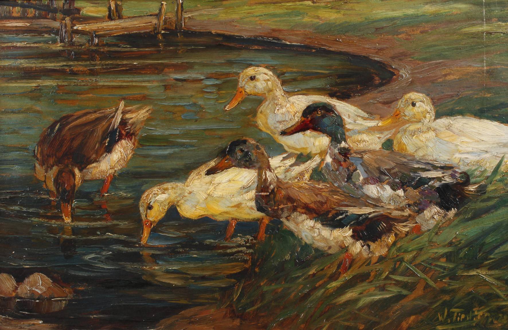 Willy Tiedjen, Enten am Wasser