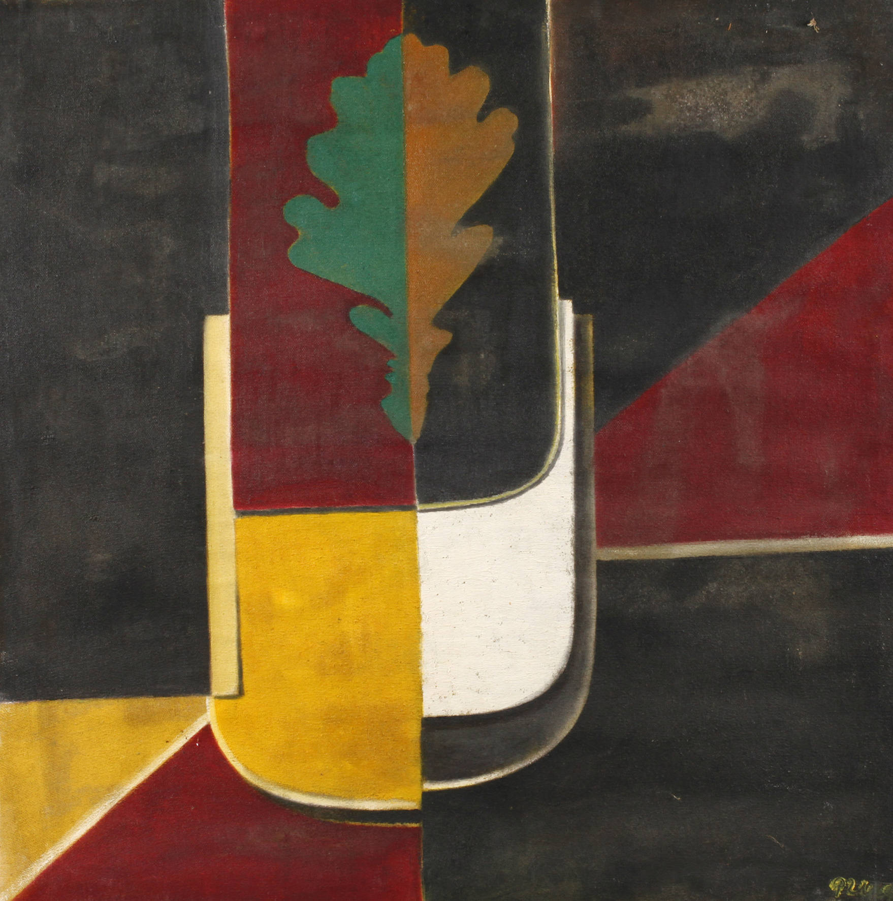 Paul Unger, Abstrakte Komposition mit Blatt