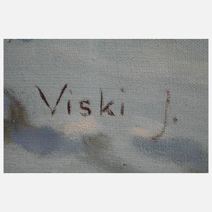 János Viski, Winterliche Pferdeschlittenfahrt in der Dämmerung